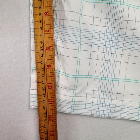 Nike Golf Plaid Performance Shorts Mens Sz 40 White Blue Gray Green Lightweight - Picture 10 of 10